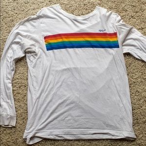 White rainbow long tshirt